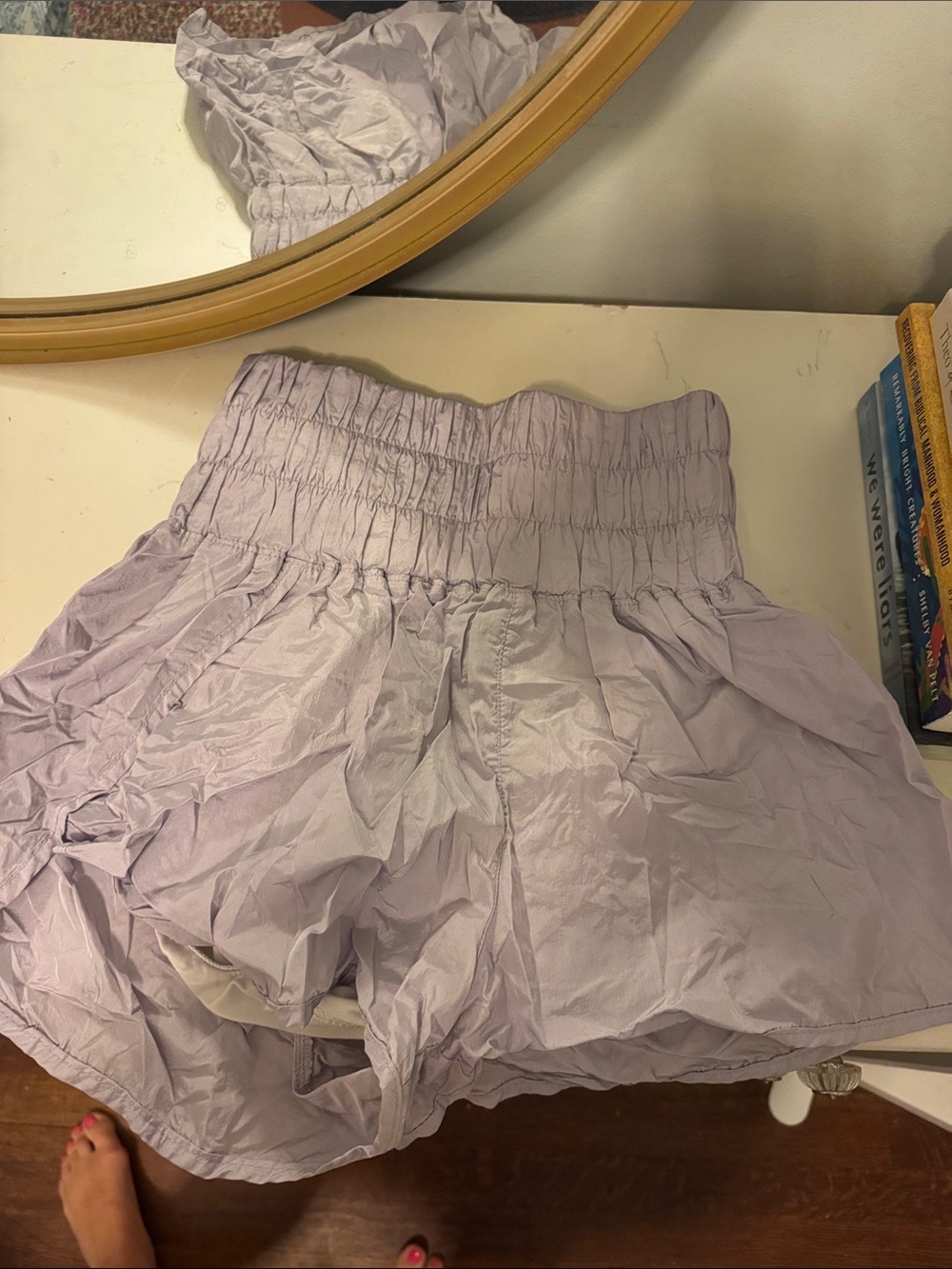 Free People Lavender Smocked Waist Athletic Shorts